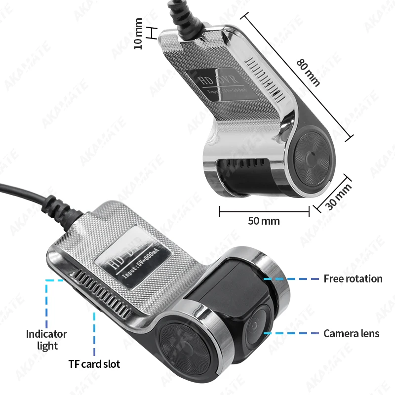 AKAMATE Car DVR Recorder Only Suit for Android System Car Radio USB Dash Cam Car Electronic Dog Full HD 720P Camcorder Easy Use