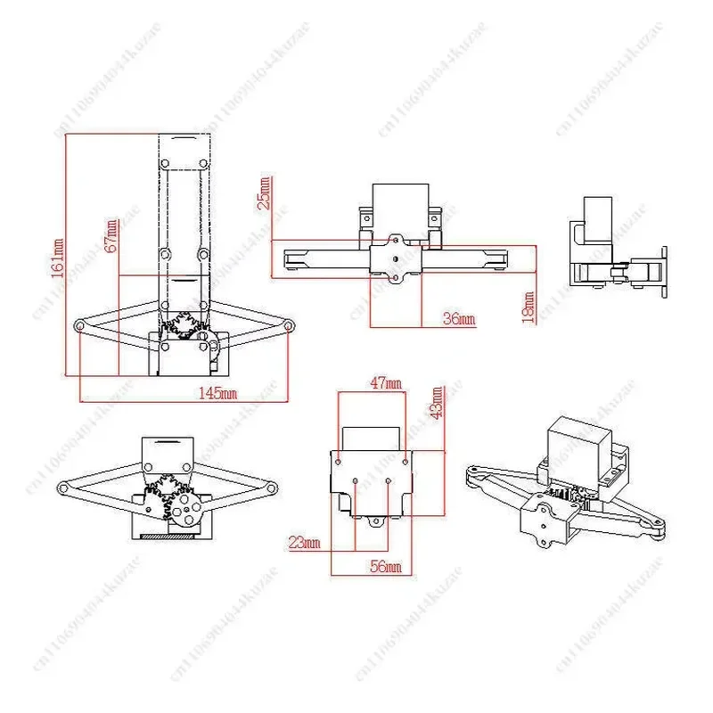 for MG996R 3D Printed Linear Actuator 9cm Stroke Electric Push Rod Servo Lifter High Precision Motion Control Module