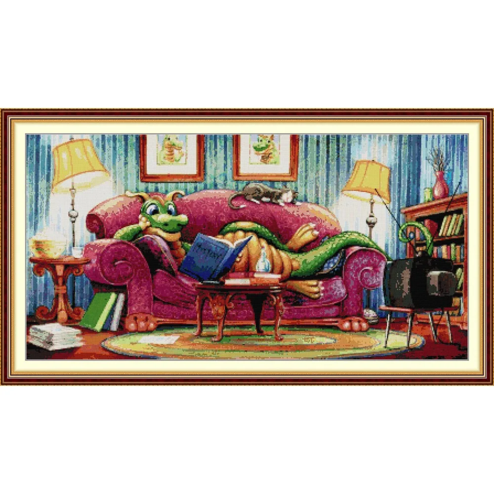 

Набор для вышивания крестиком: холст Аида 14ct/11ct с принтом, вышивка крестиком, рукоделие, DIY, ручная работа