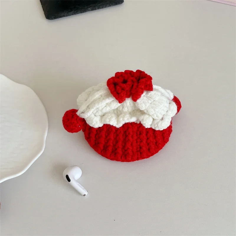 Fashion Korean Cute Cake Knit Hand Bag Earphone Case For Airpods 4 3 2 Pro 3 Lovely Protective Cases For Apple Airpods Pro 3 2 B