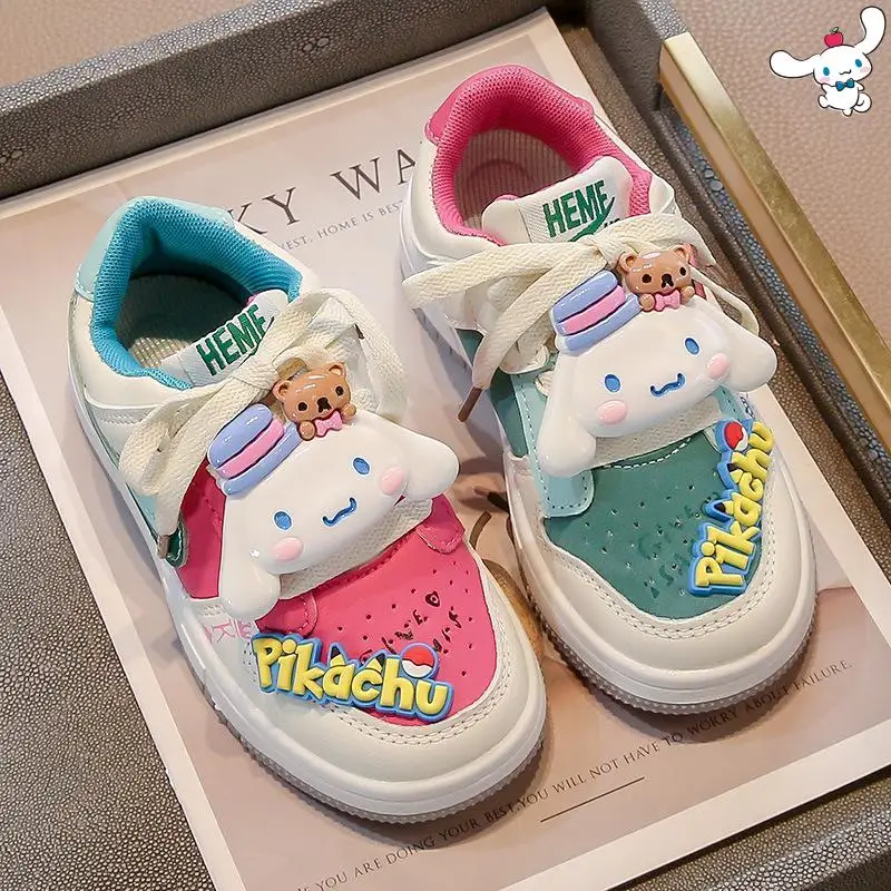 

Sanrio Anime Girls' Shoe Cinnamoroll Spring Autumn New Cartoon Kawaii Mandarin Duck Color Casual Shoe Kid Fashion Sports Shoes