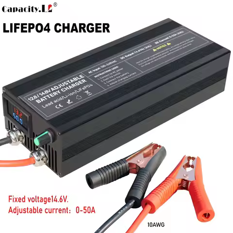 14.6V 36/50A Lifepo4 Charger Lithium Battery Charger For Lifepo4 RV Battery Solar Battery Outdoor Power Charging