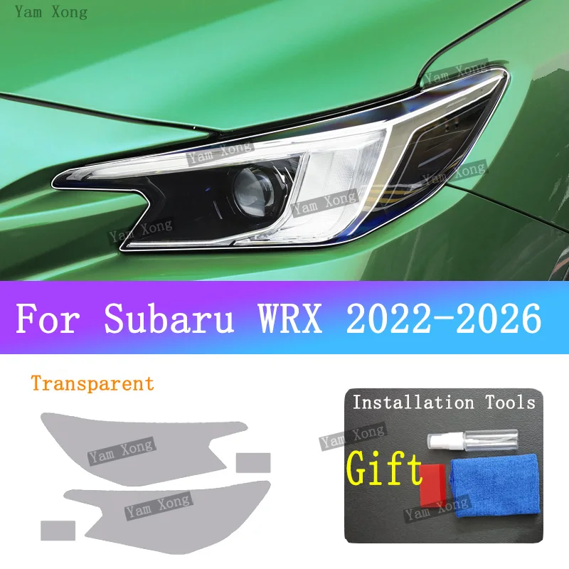 

Fo Subaru WRX Car Headlight Film Exterior PPF Transparent Protective Sticker Front Lamp Light Black Anti-Scratch Wrap Cover Film