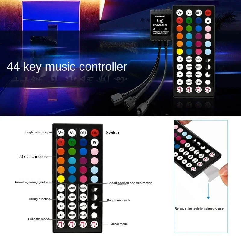 LED-Controller 44 Tasten LED ir RGB-Controller-Box 1 bis 2 Controller ir Remote-Dimmer DC12V für RGB LED-Streifen Lichter