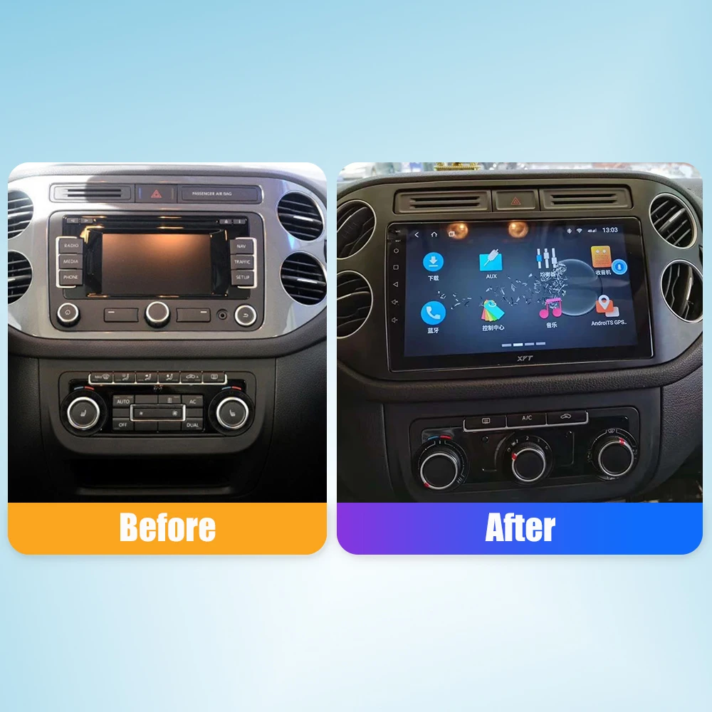 

10.33 Inch Car Radio For VW TIGUAN 2010-2021 2Din Android Octa Core Car Stereo DVD GPS Navigation Player QLED Screen Carplay
