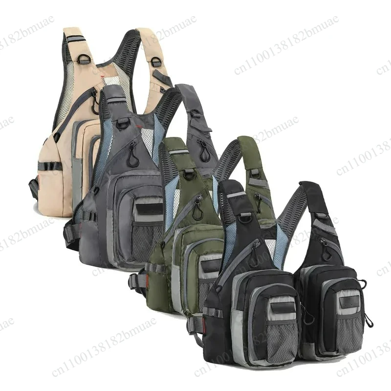 Fishing Vest with Multiple Pockets,Portable Chest Pack,Ultra Lightweight,Waistcoat Stream Rock,Fly Fishing,Lure Vest