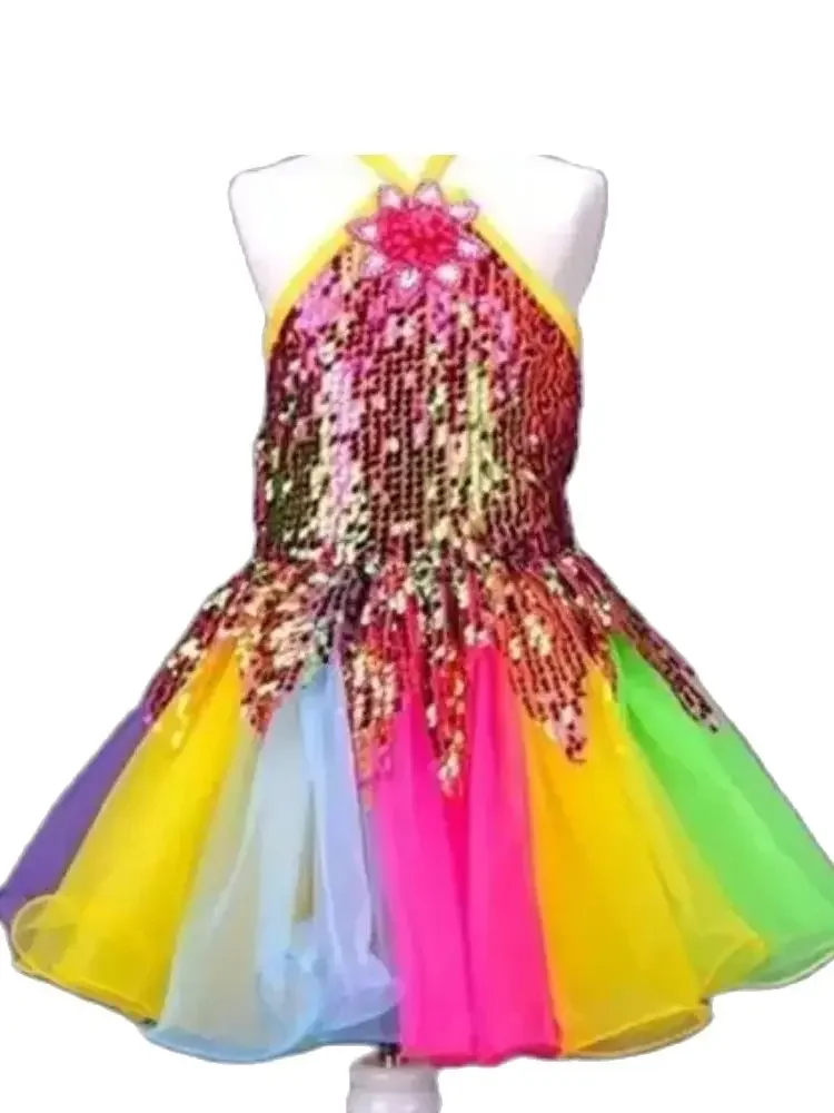 Vestito da ballo Tutu per ragazze vestito da balletto per ragazze abbigliamento da ballo per bambini vestito da balletto con paillettes per bambini