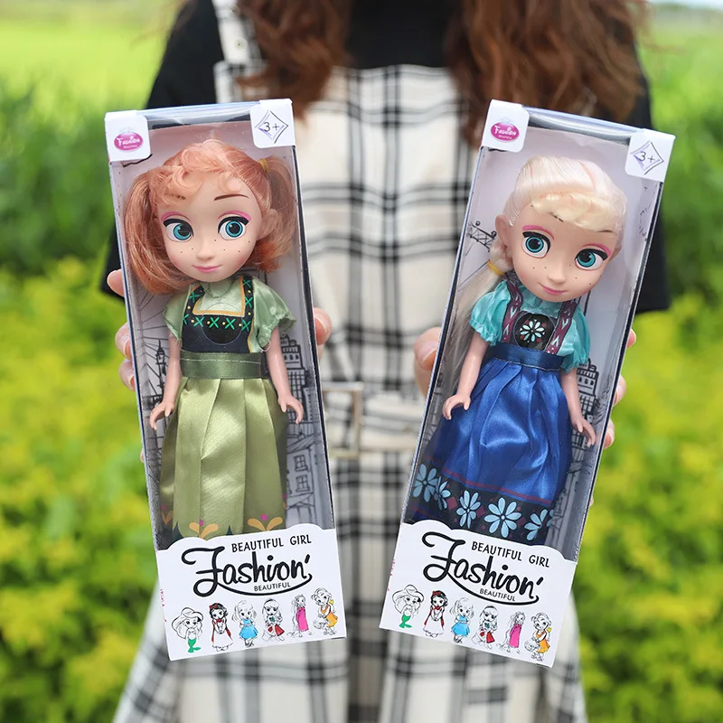 Disney Princess 6pcs/Set Anna Elsa Rapunzel Snow White Belle Salon Doll Girl Play House Toy Birthday Gift Bedroom Decoration