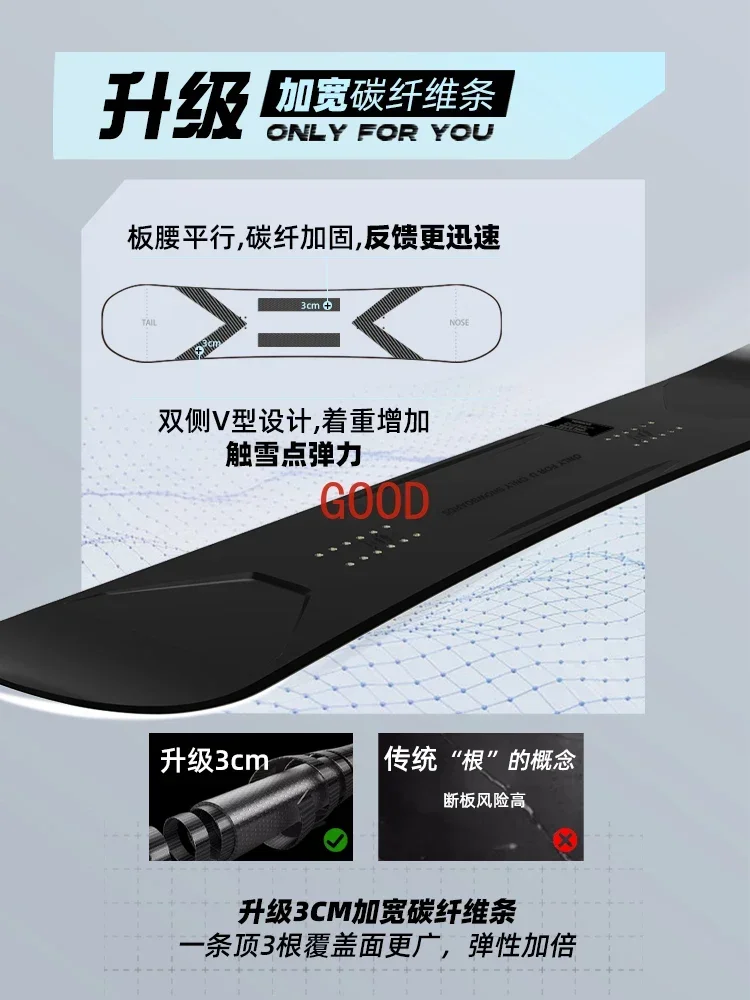 Piccolo supporto per snowboard intagliato con impiallacciatura per snowboard per lavagna da indossare rapidamente