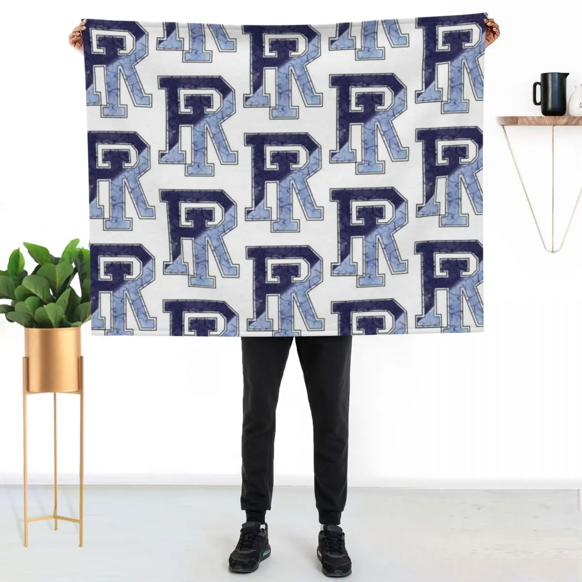 RHODY RAMS Marbled URI Throw Blanket sofa bed Bed Tourist Custom christmas gifts Sleeping Bag Blankets