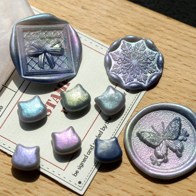 حبيبات شمع ورنيش/شمع ورنيش برأس قطة ملون أورورا/يستخدم لأختام الختم المصنوعة يدويًا/غلق مغلف رسالة دعوة #6