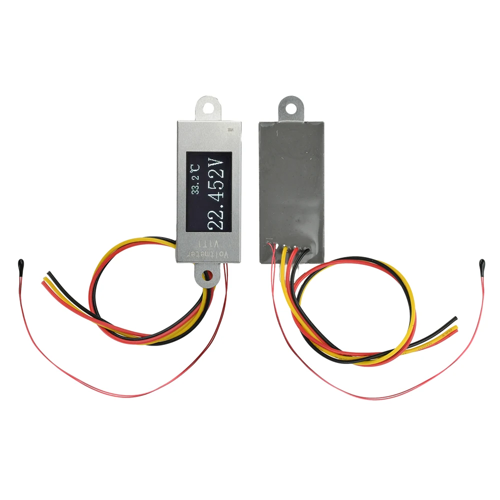 Ultradünnes 0,77"-OLED-Digitalvoltmeter & Temperaturanzeige mit NTC-Sonde 0-99 ℃ DC0-30V Spannungsmonitor mit Edelstahlgehäuse – Detail 13