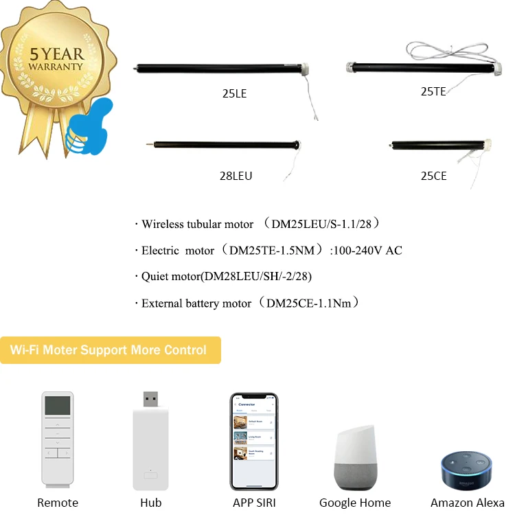 Tendine per tende a rullo senza fili automatiche motorizzate 2025