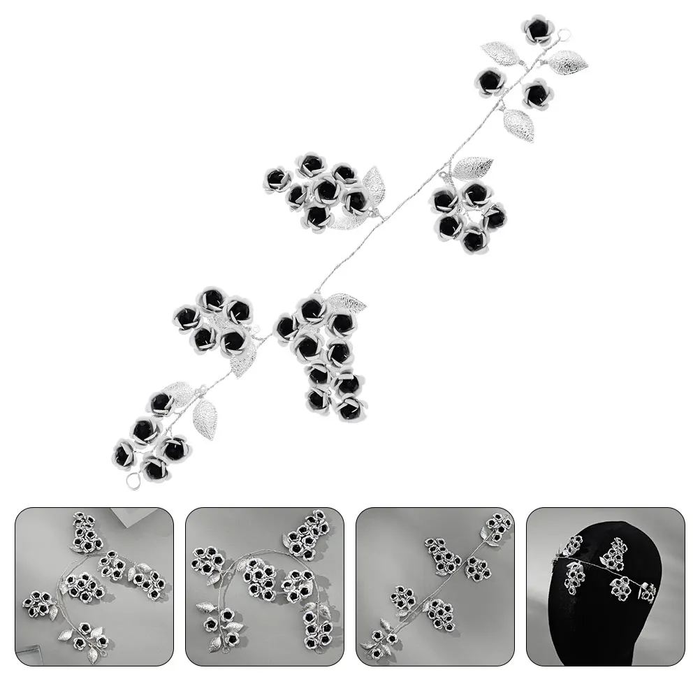 

Повязка на голову с розой, готическая металлическая повязка для волос, цветочная корона, цепочка на лоб, ювелирные изделия, свадебные аксессуары для волос невесты, декоративные