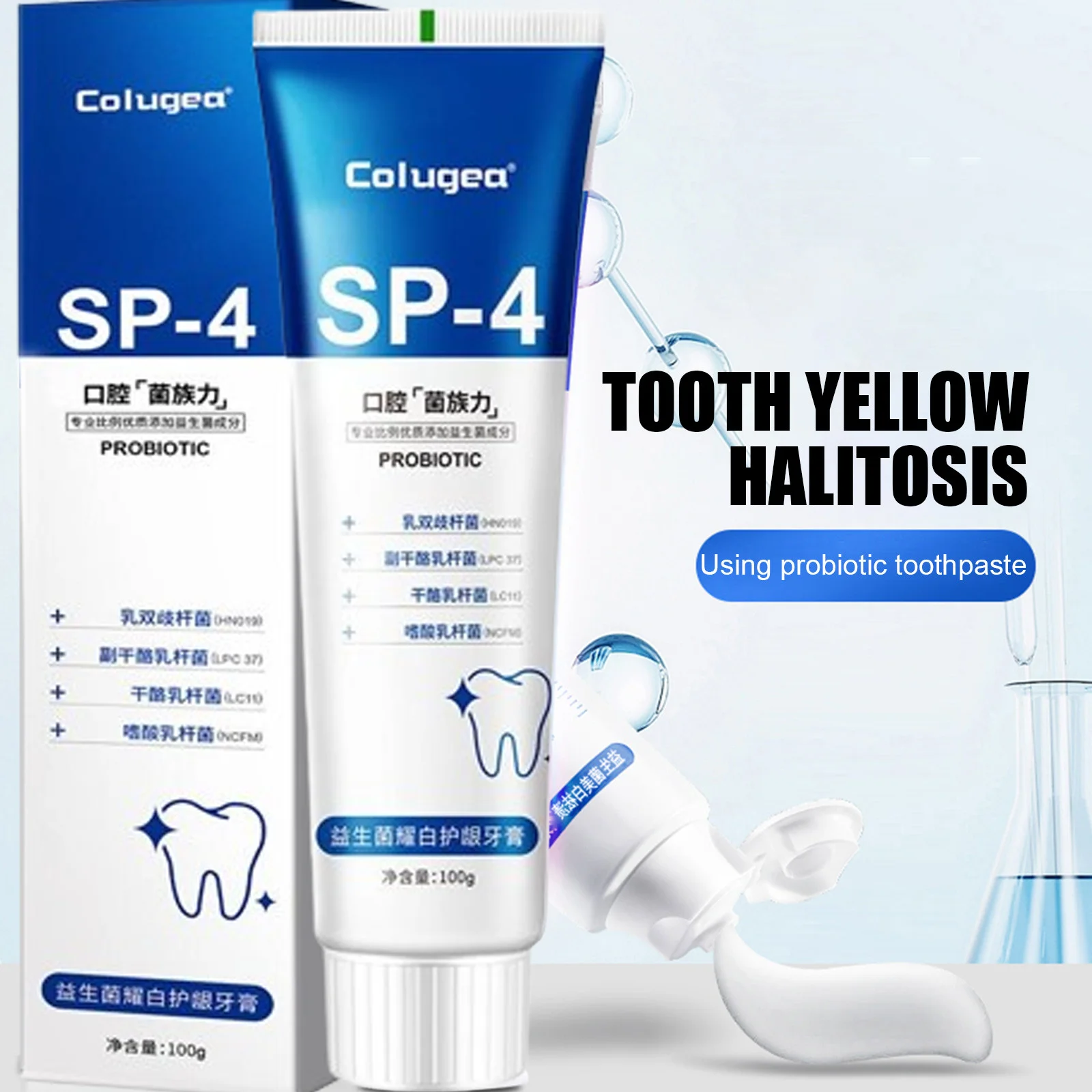 Dentifrice probiotique Blanchiment des dents SP-4, Enlever la plaque dentaire, SAF Blanchisseur de dents, Hygiène buccale, Propre haleine fraîche,