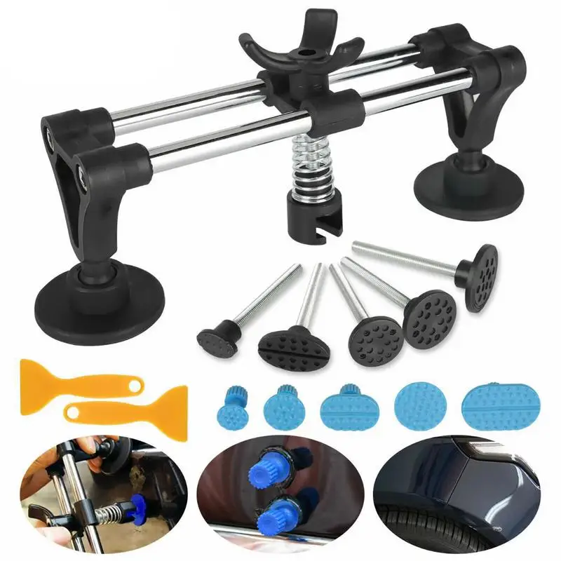 

Auto Body Paintless Dent Repair Tools Car Dent Puller Dent Remover With Double Pole Multifunctional Vehicle Dent Repair Kits