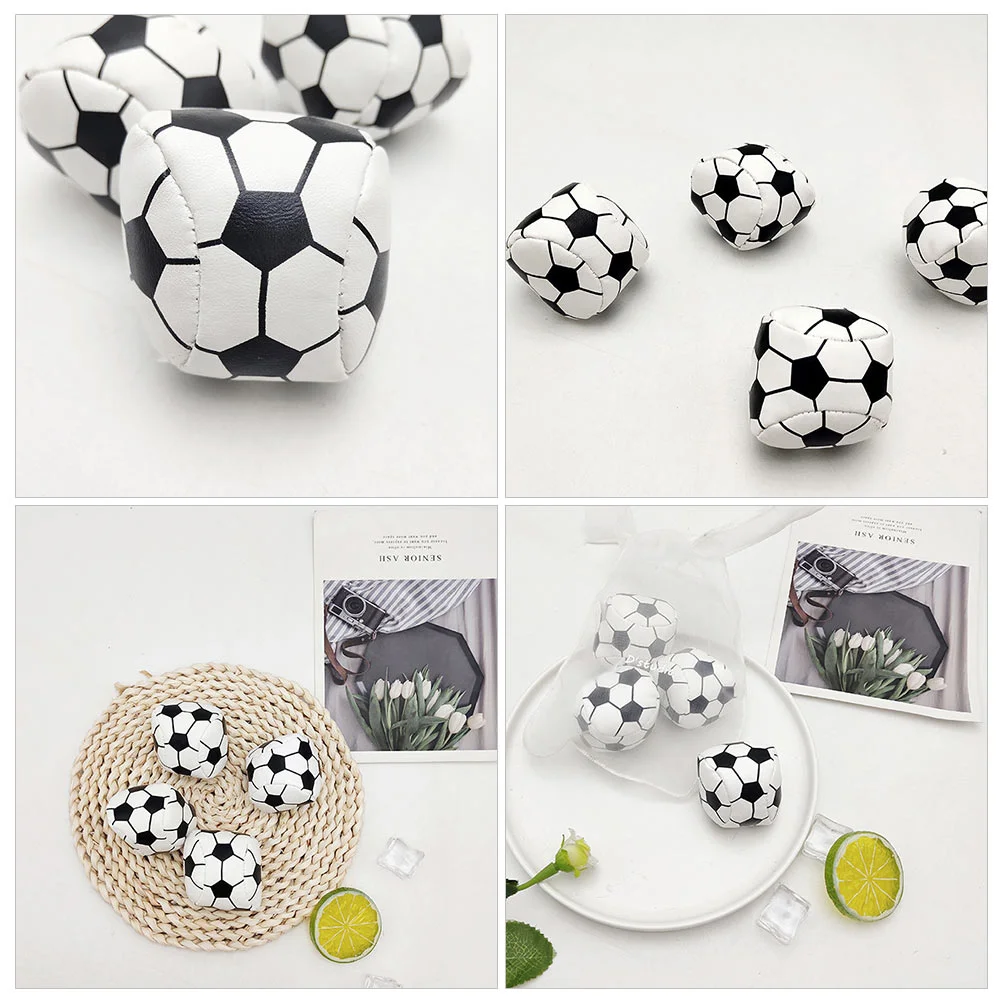 5 Pcs Handmade Sandbag Football Bean Bags Toss Toy Playthings Designed Classic Juggle Child