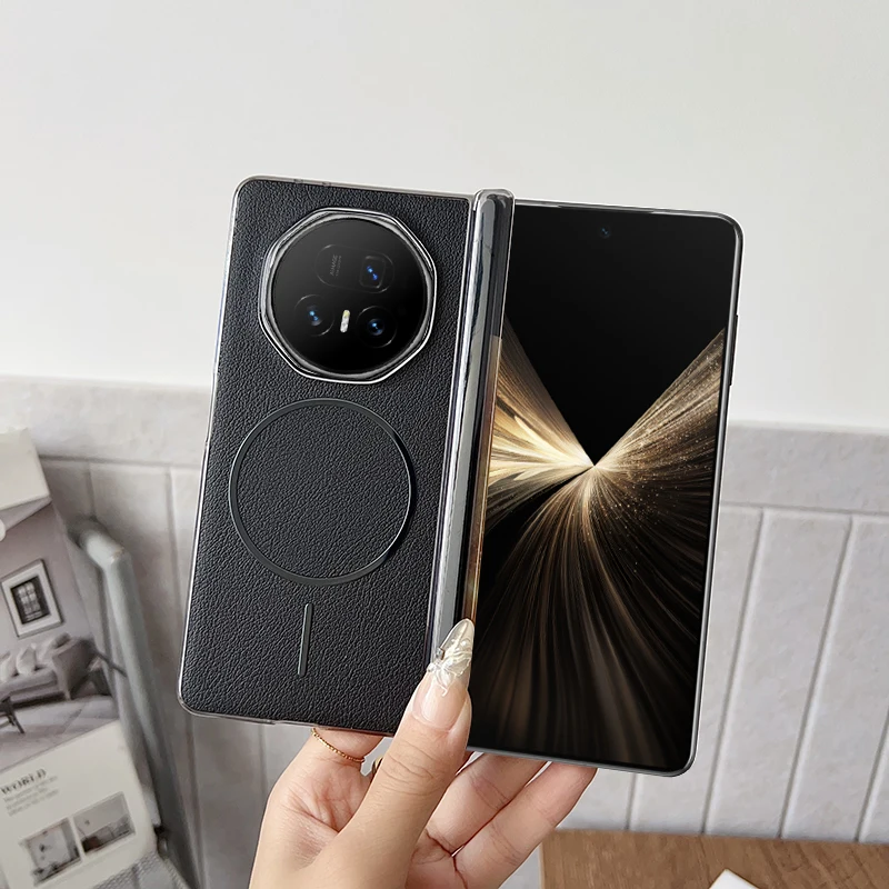 حافظة لهاتف هواوي هونور ماجيك V5 مصنوعة من جلد البولي يوريثان ومفصلة مغناطيسية للشحن اللاسلكي وغطاء خلفي لهاتف ماجيك V3 V5 #1