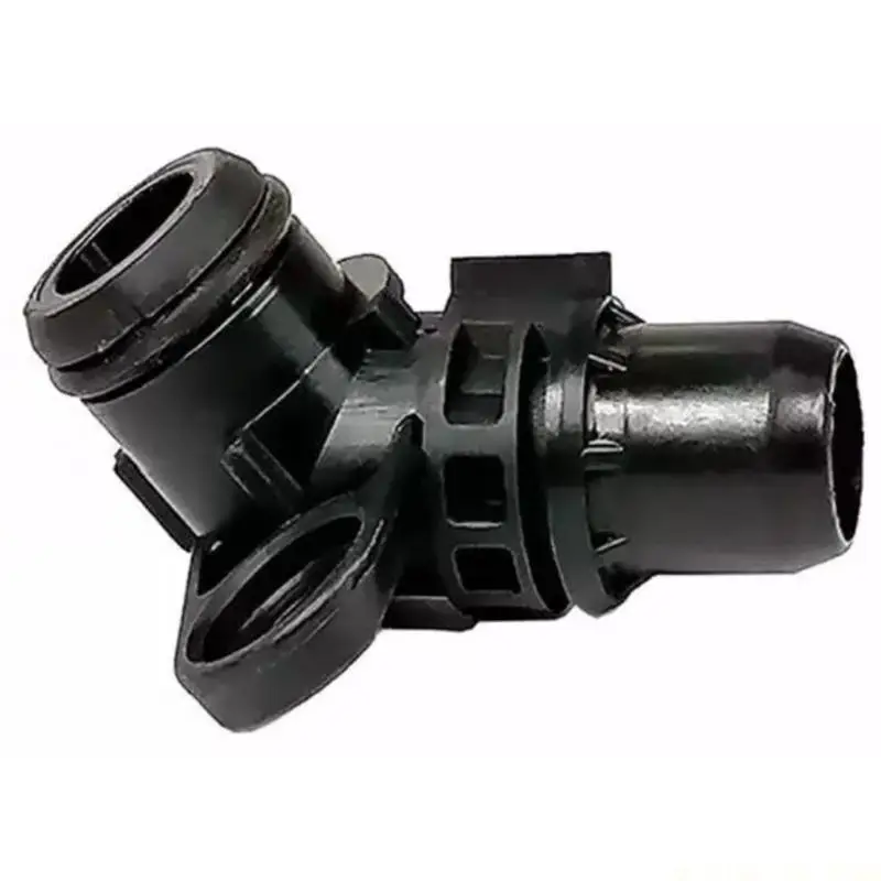 J0MA 1711754 Automotive Coolant Hose Fitting, Black Replacement Joint with Straight Tube End and Angled Openings for 1 Series