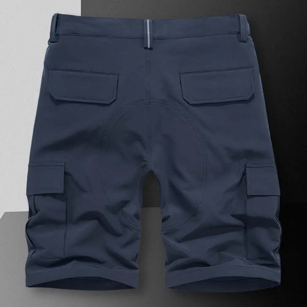 Casual Men Shorts Men Shorts Men's Elastic Waist Cargo Pants with Multiple Pockets Zipper Closure Comfortable for Everyday