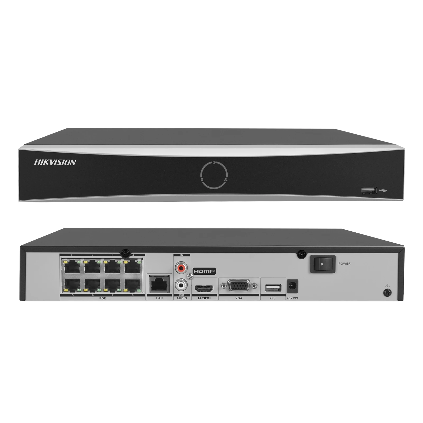 Hikvision NVR 8-ch PoE 1U AcuSense 4K NVR DS-7608NXI-K1/8P 8-ch Camera inputs Network Video Recorder Support Third-party Camera