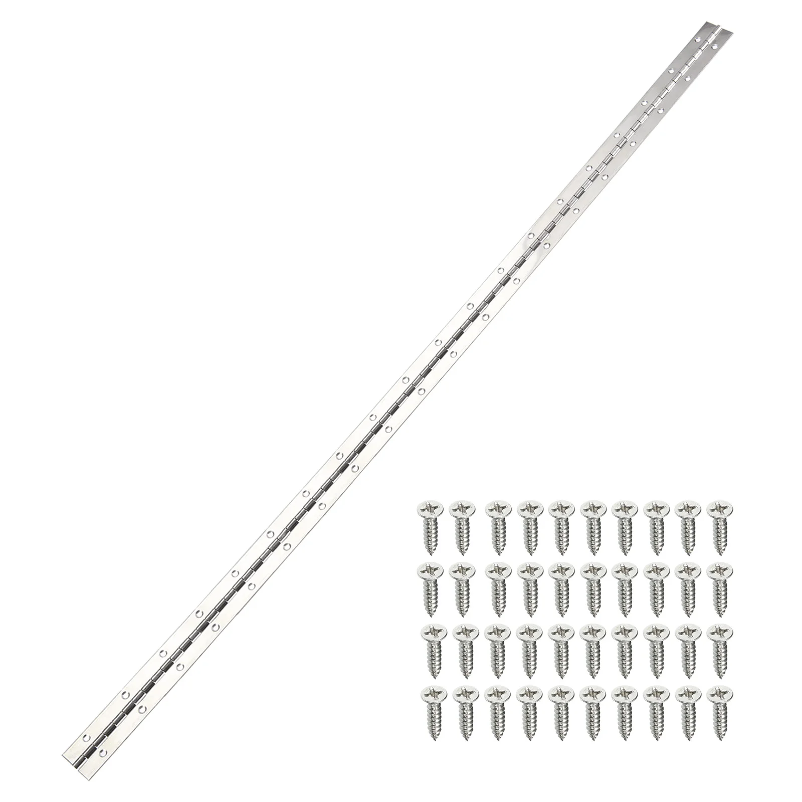 Piano Hinge Stainless Steel Continuous Hinge Door Hinge with Hole for Boat Cabinet Door Box Furniture 1.2/1.5/3Inch Silver/Black