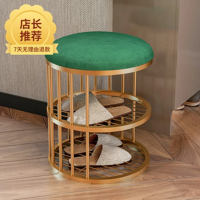 YY Door Creative and Slightly Luxury Bed End Stool Shoe Cabinet Shoe Changing Stool Integrated Footstool