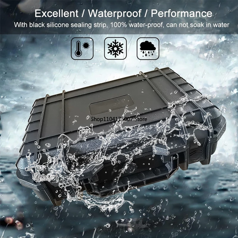 Waterproof Hard Carry Case Bag Toolbox With Pre-cut Sponge Storage Box Safety Protector Organizer Hardware Box Impact Resistant