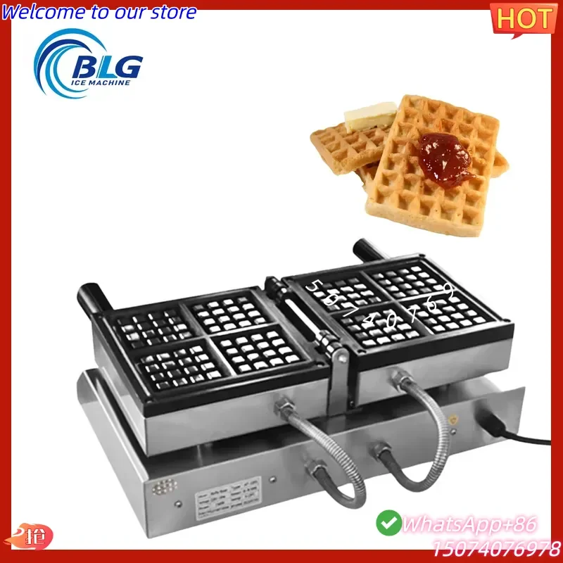 Máquina para Hacer Waffles Cuadrados BLG 2026, 4 Piezas, Acero Inoxidable, Eléctrica, Antiadherente, ¡Ven y Consígala Ahora!
