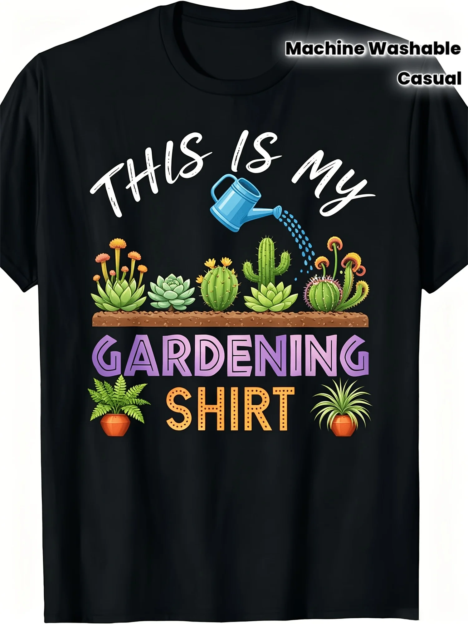 Summer Men's Regular Short-Sleeve T-Shirt, Black, with 