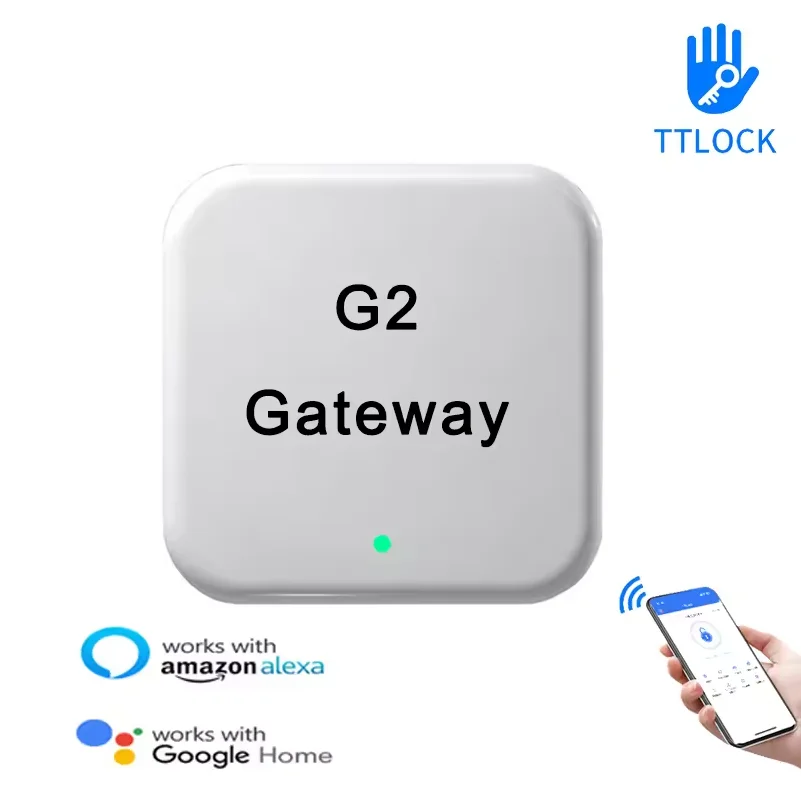 TTLock Smart Gateway G2 WiFi BLE Compatible with TTLock App for Remote Control of Smart Door Lock Home Security Access Control