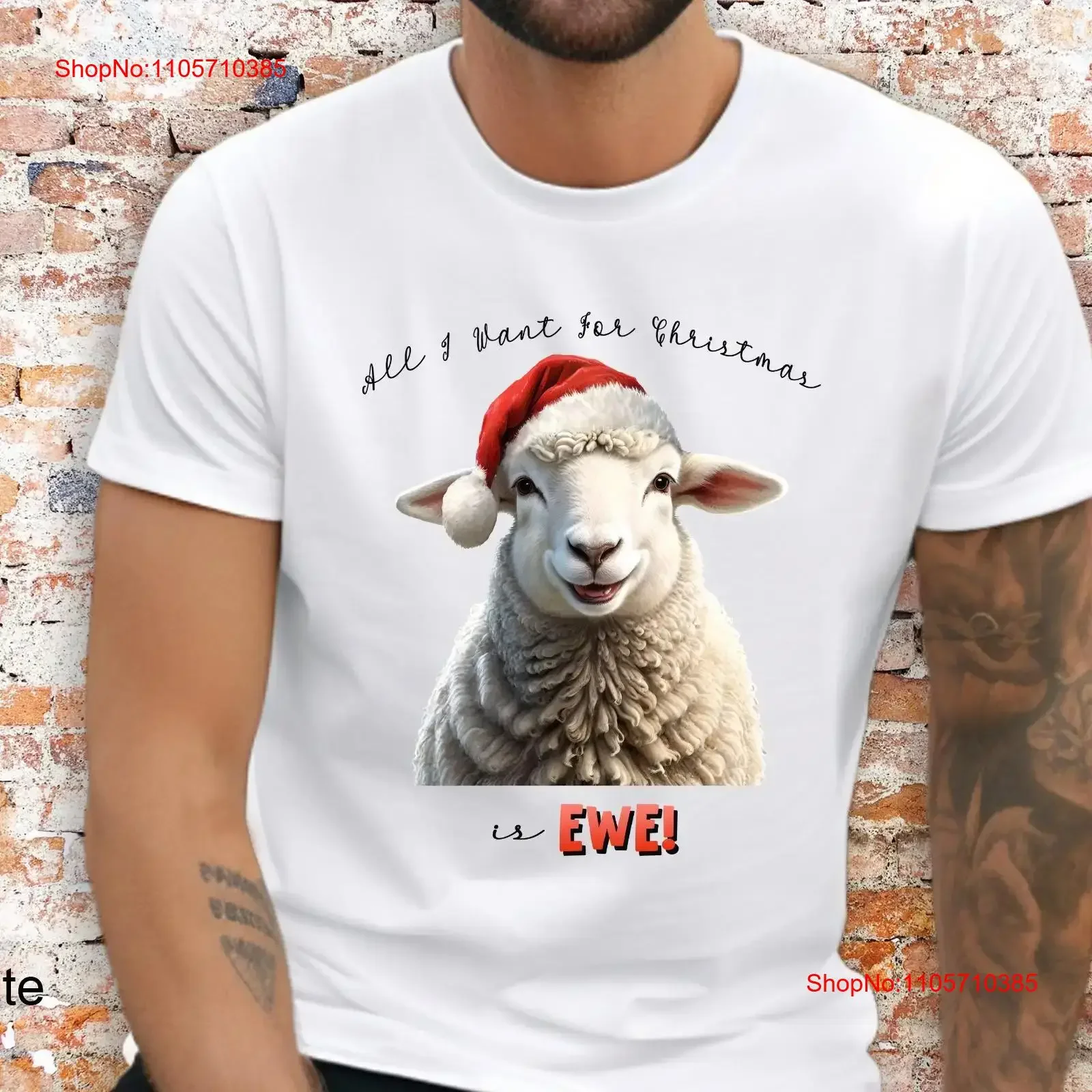 Christmas SweaT T Shirt Holiday Crewneck Shep Ugly Sweater All I Want For Xmas is Ewe vintage Washed Stylish