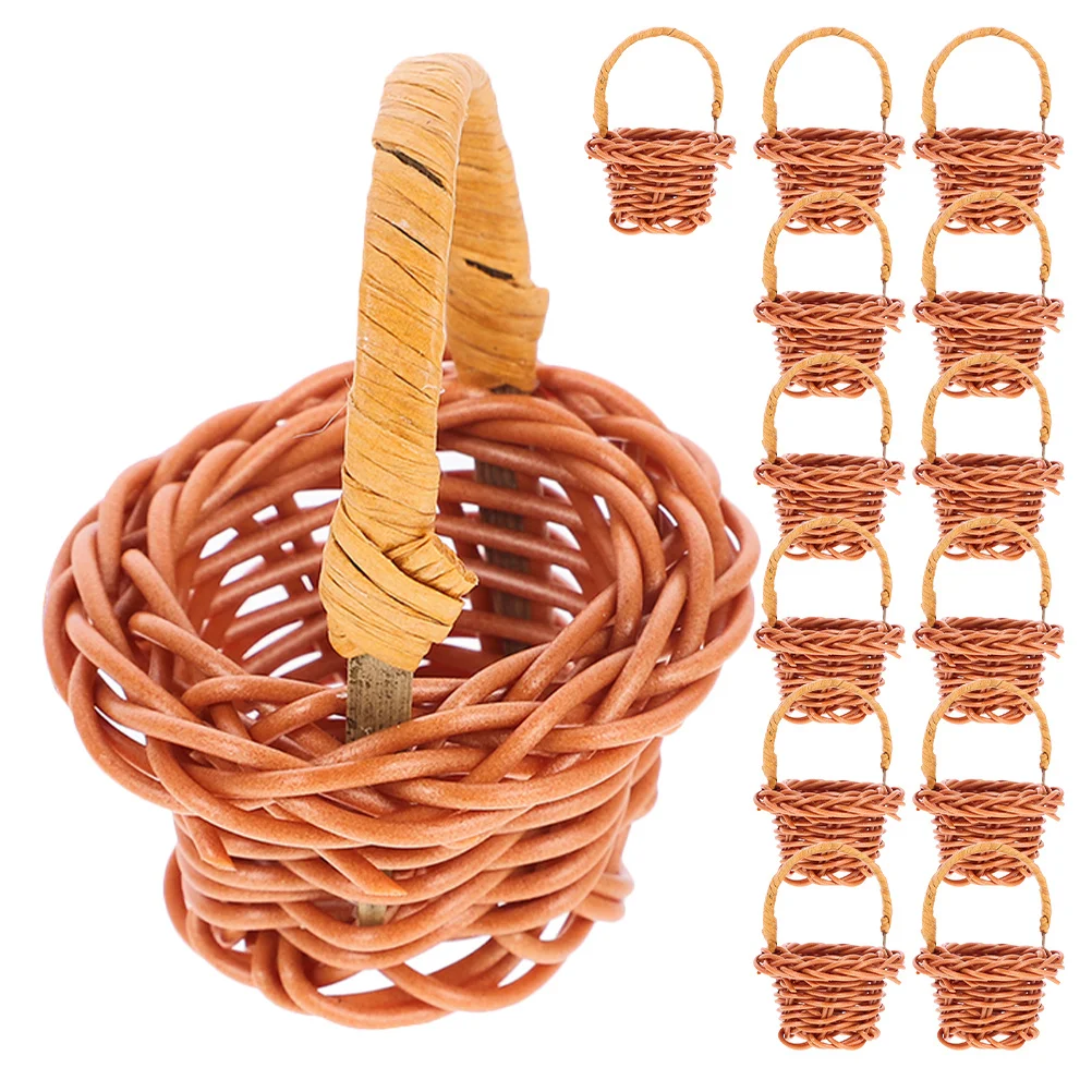 

14Pcs Handwoven Rattan Baskets Rustic Small Woven Baskets for Home Decor Storage Party Favors Photography Props Farmhouse