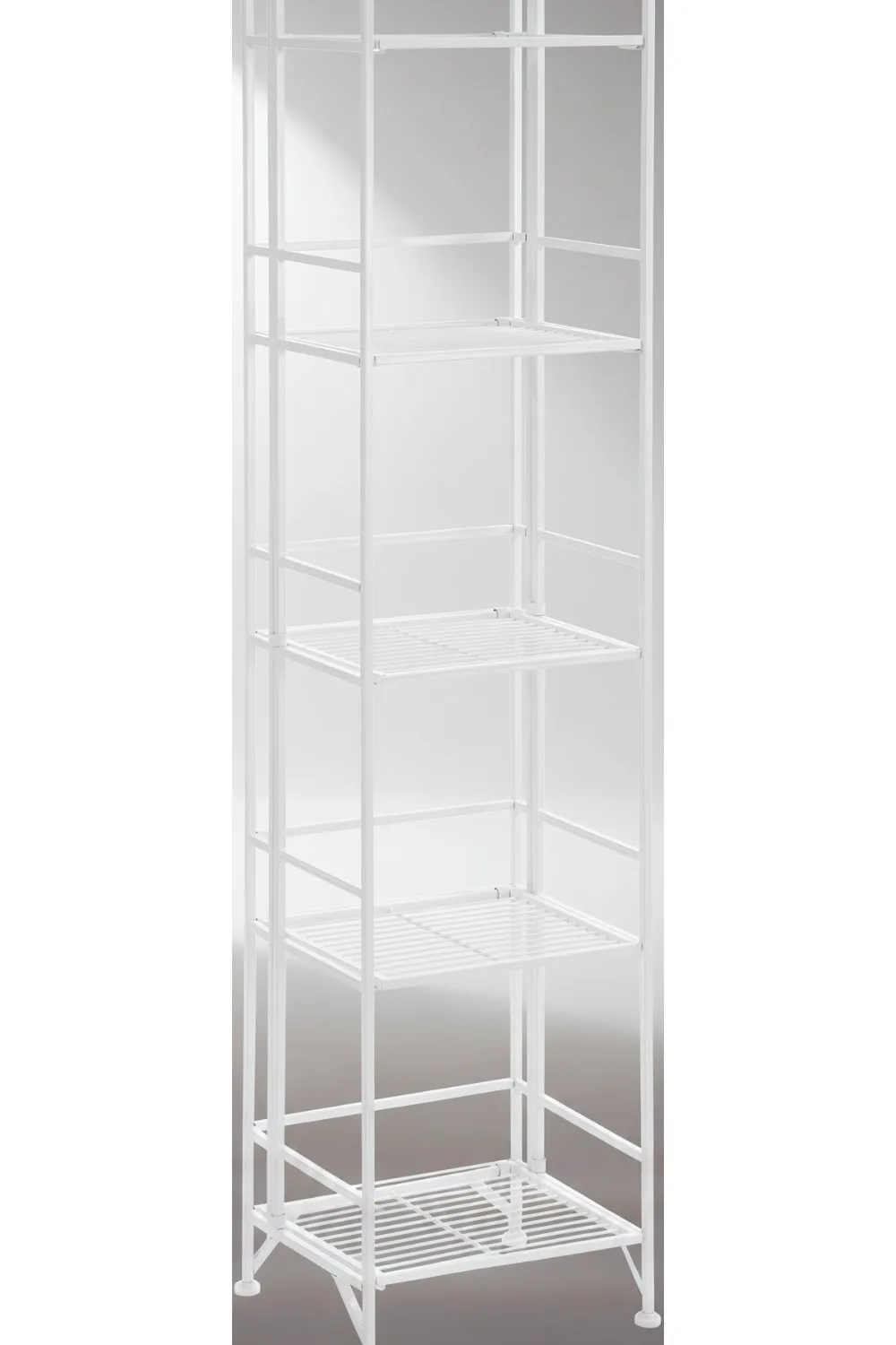 

5-уровневые складные металлические полки для хранения — компактный органайзер для домашнего офиса, кухни, ванной комнаты и гаража, белый