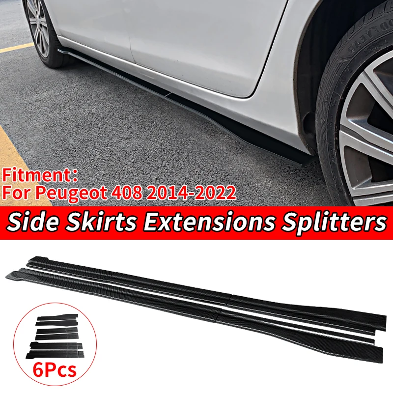 

Side Skirt Extension Splitters Apron Splitter Winglet Body Kit Car Scratch Protector Accessories For Peugeot 408 2014-2022