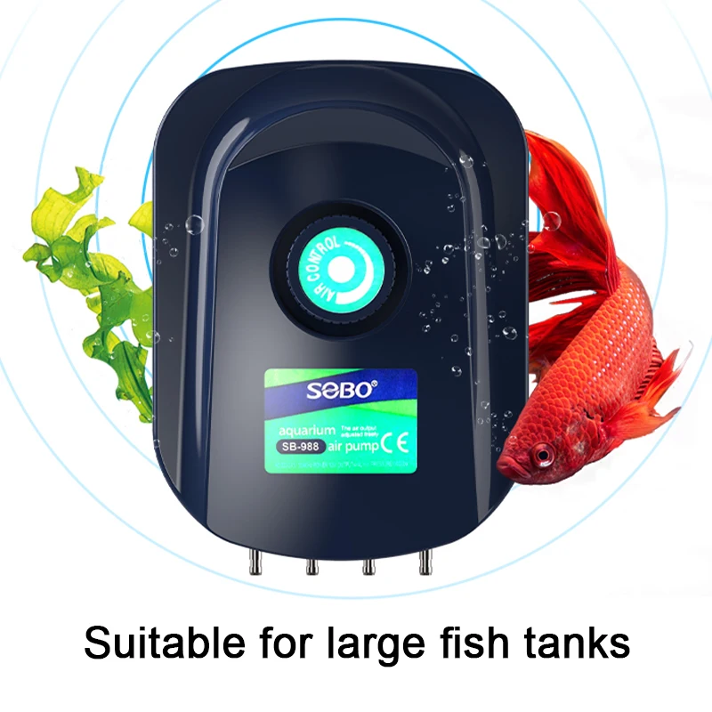 SOBO High Power 8w 12w Fish Tank Oxygen Air Pump Fish Aquarium Air Compressor Adjustable Air Flow Oxygen Pump for Fish 220V-240V