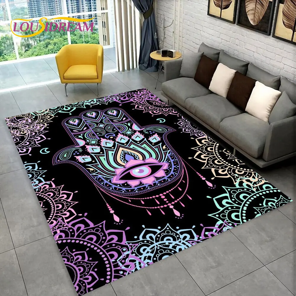 Nazar Evil Eye Tree of Life Area Rug,Carpet for Home Living Room Bedroom Sofa Doormat Kitchen Decor,kids Play Non-slip Floor Mat