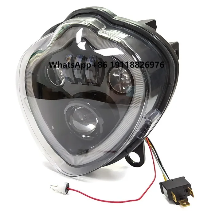 

2015-2021 for Kawasaki Vulcan 650S EN650 LED Headlight W/ Hi/Lo Beam & DRL Angel Eyes Running Light Motorcycle Lights Assembly