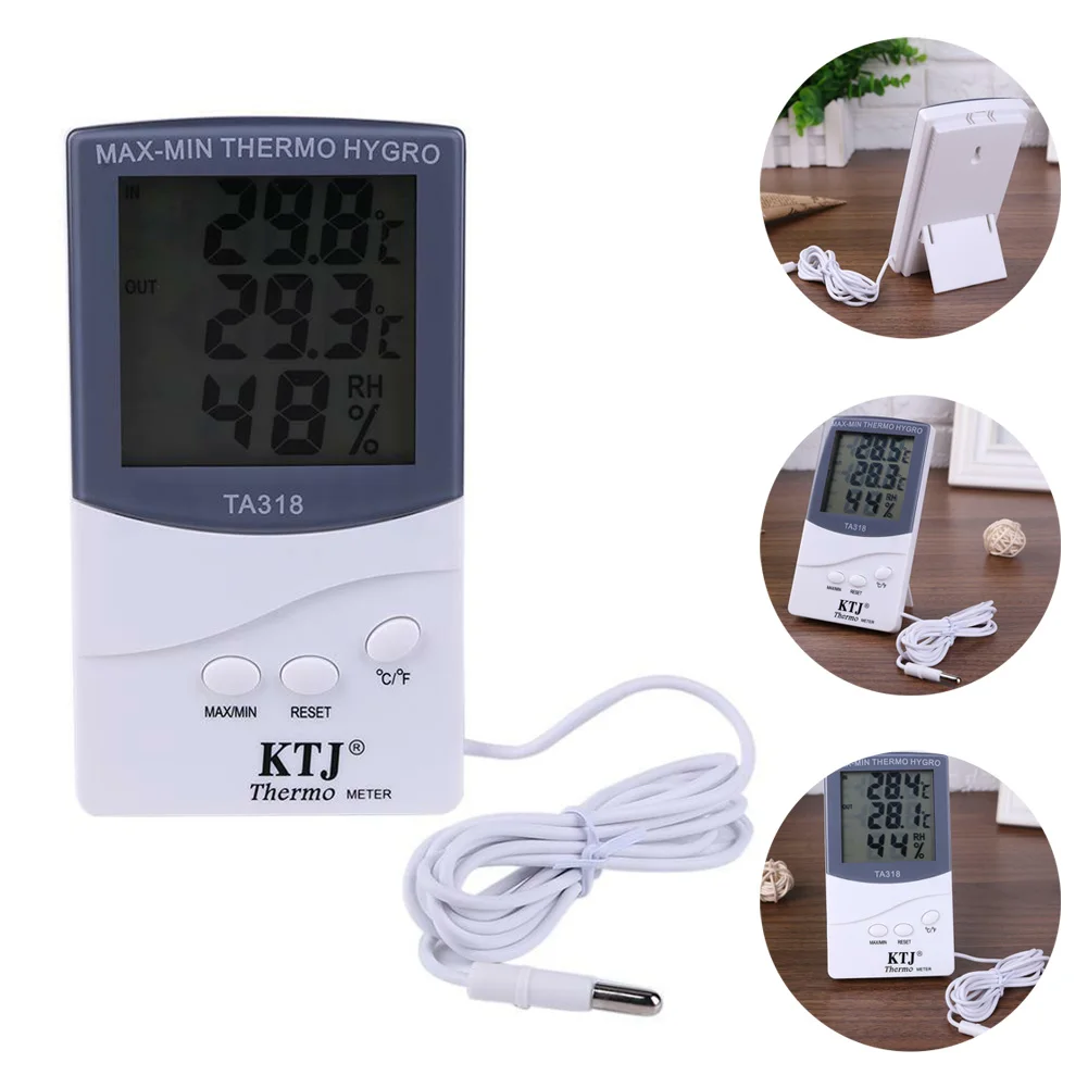 1pc TA318 Wall-mounted LCD Digital Indoor And Outdoor Dual-purpose Thermometer Office Home Humidity Measurement Tool