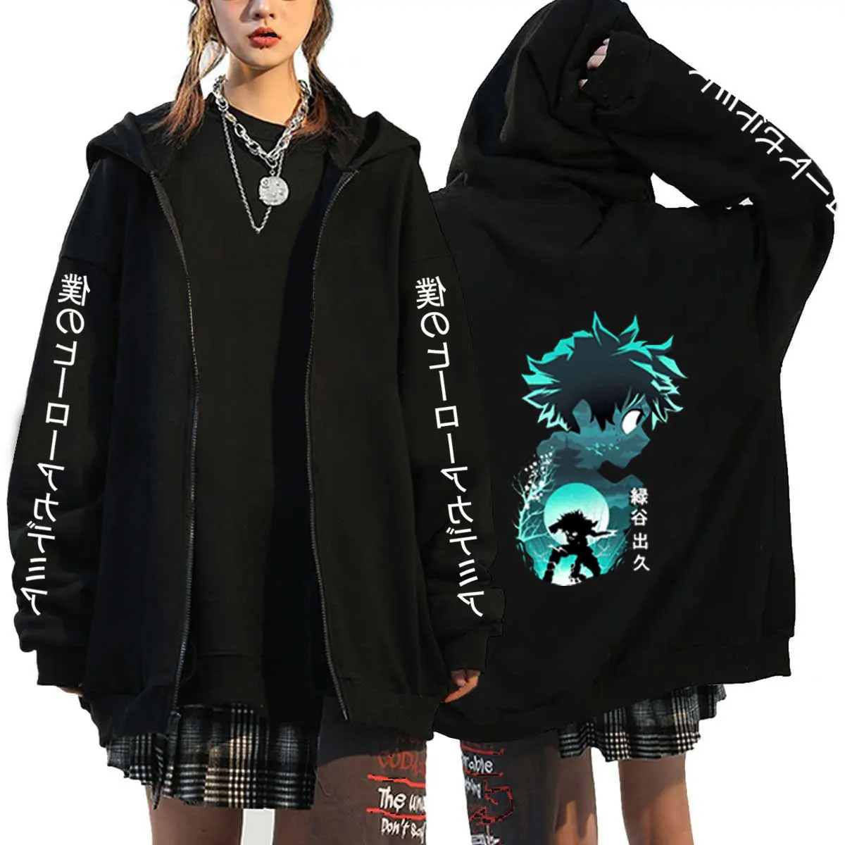 Sudaderas con cremallera My Hero Academia para hombre y mujer, chaquetas con capucha de Katsuki BakugoAnime, sudadera con cremallera, abrigos de Hip Hop para Otoño e Invierno