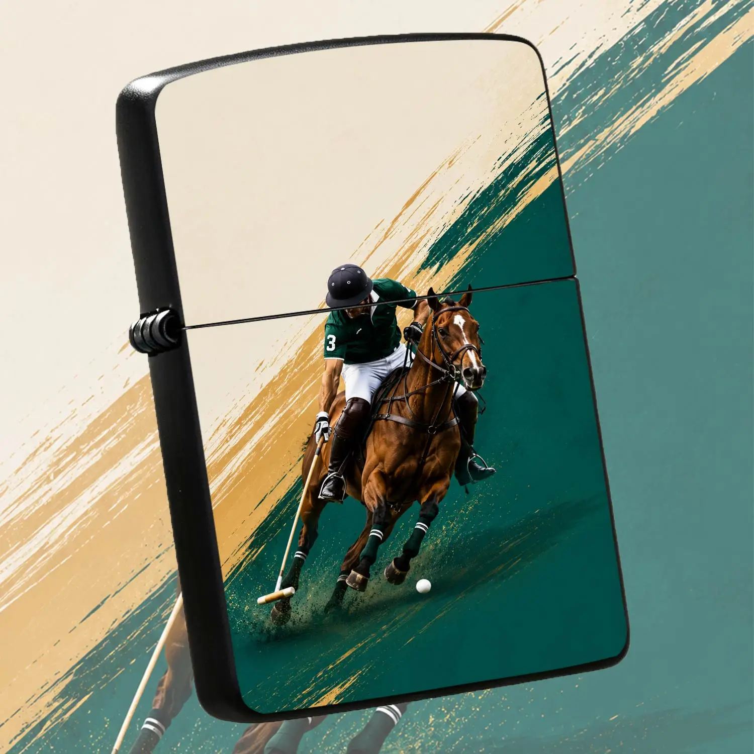 Exquisite Portable Lighter with Dynamic EquestrianSport Themed Print, Stylish Decorative Art Design, Perfect for Daily Use, Outdoor Activities, Gifting andfor All Scenarios A Humorous And Interesting  A Humorous And Interesting Lighter