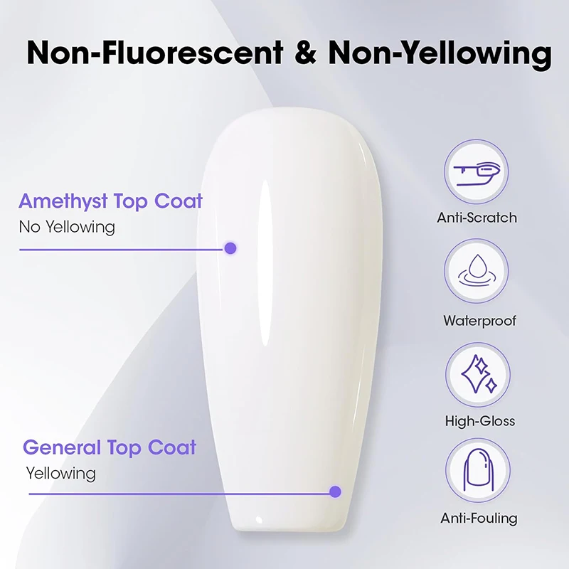 PUENTE 15ml Top Coat di ametista non pulito Super luminoso per il contrusione delle unghie Linea d'onda 3D Design cromato Soak Off Smalto per unghie gel UV