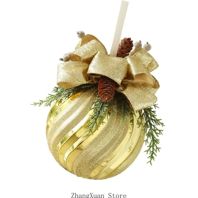 Saisonale Weihnachtsdekoration mit Bandakzent und Kunststoffschale für die Platzierung von Baumkranz-Einstiegsschienen – Detail 10