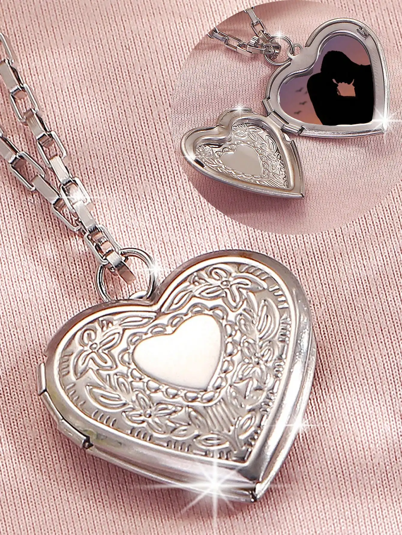 1 stainless steel jewelry LOVE Box Pendant necklace Fashion everything Punk Hip Hip chain couple necklace Good Friend necklace L