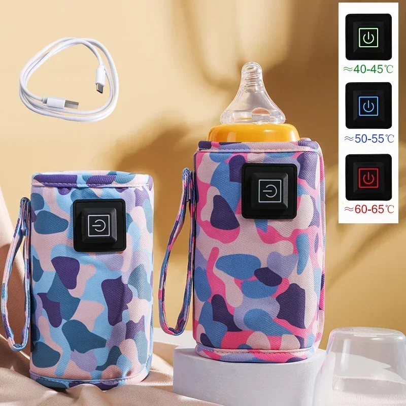 Tas Termal Botol Susu Bayi 3 Gigi USB Universal Pemanas Makan Botol Menyusui Penjaga Panas Susu Bayi Portabel untuk Bepergian