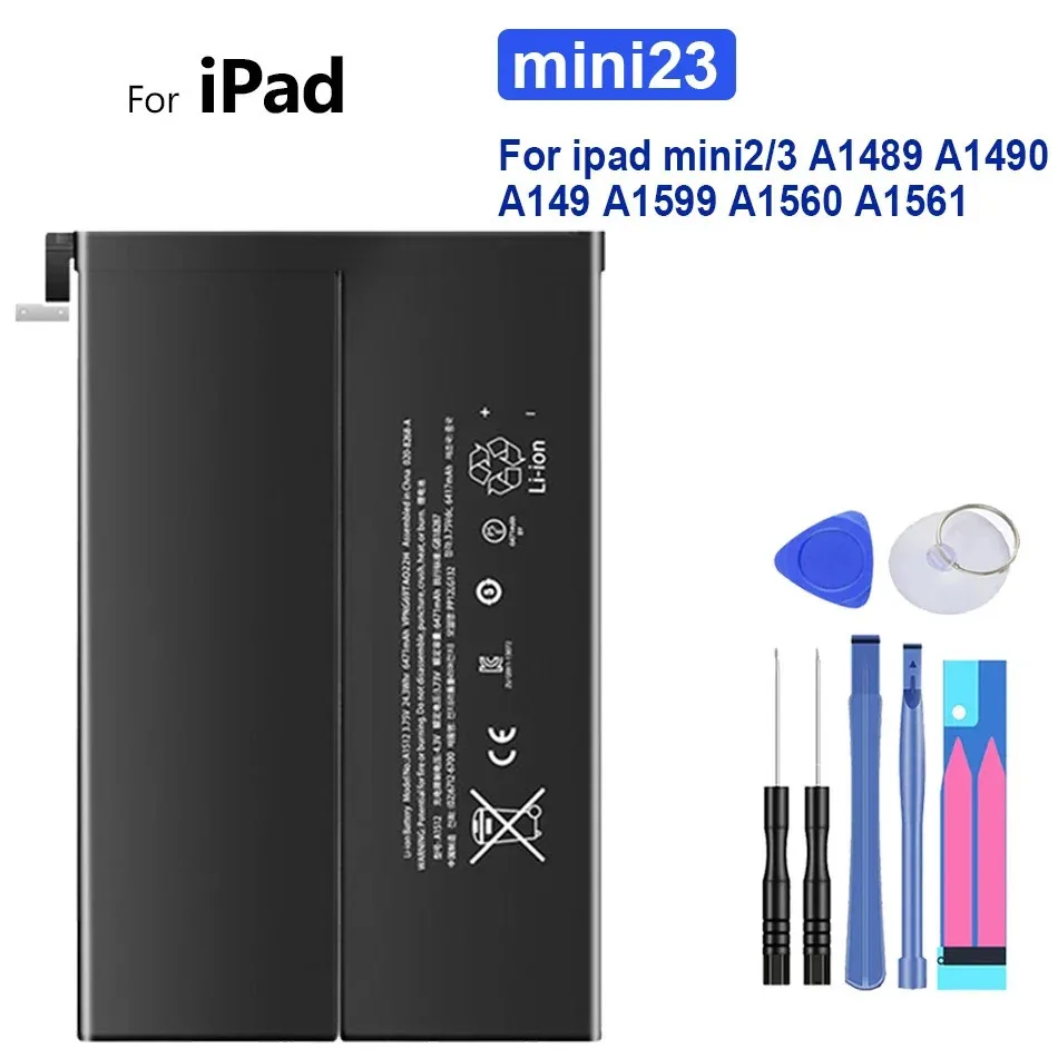 Tablet Battery 6471Mah For Apple Ipad Mini 2 3 Mini3 A1489 A1490 A149 A1599 A1560 A1561