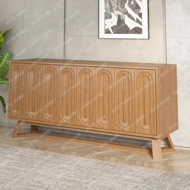 

09Z.High end small apartment style solid wood porch cabinet, dining room side Nordic storage hall decoration cabinet