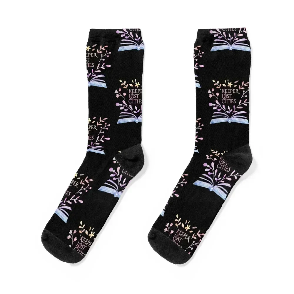 

keeper of the lost cities flower Socks cute anti-slip gym Luxury Woman Socks Men's