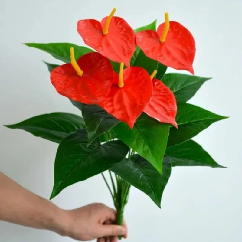 Artificial Monstera Leaves Home Plastic Flowers Palm Fronds Fake Anthurium Greenery Tree Big Herb Plant for Garden Outdoor Decor