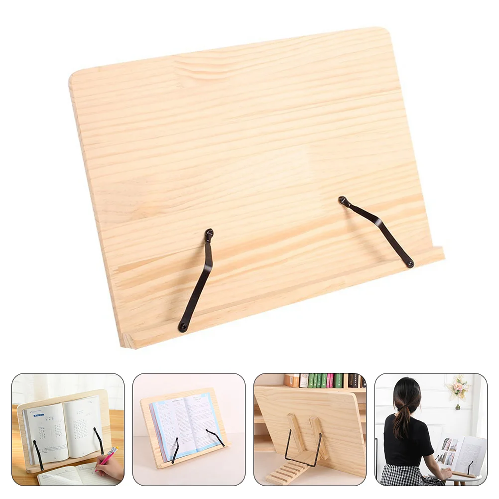 

1pc Reading Rack Desktop Book Stand Adjustable Angle Holder High-Quality Pine Wood Free Hands For Learning Working